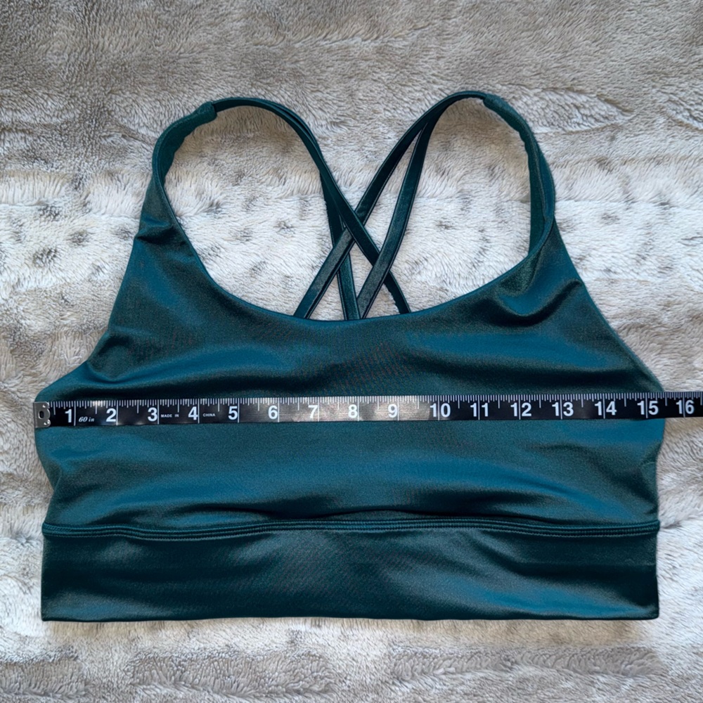 lululemon Energy Longline Bra Foil Medium Support, B-D Cups in Storm Teal - Picture 8 of 14
